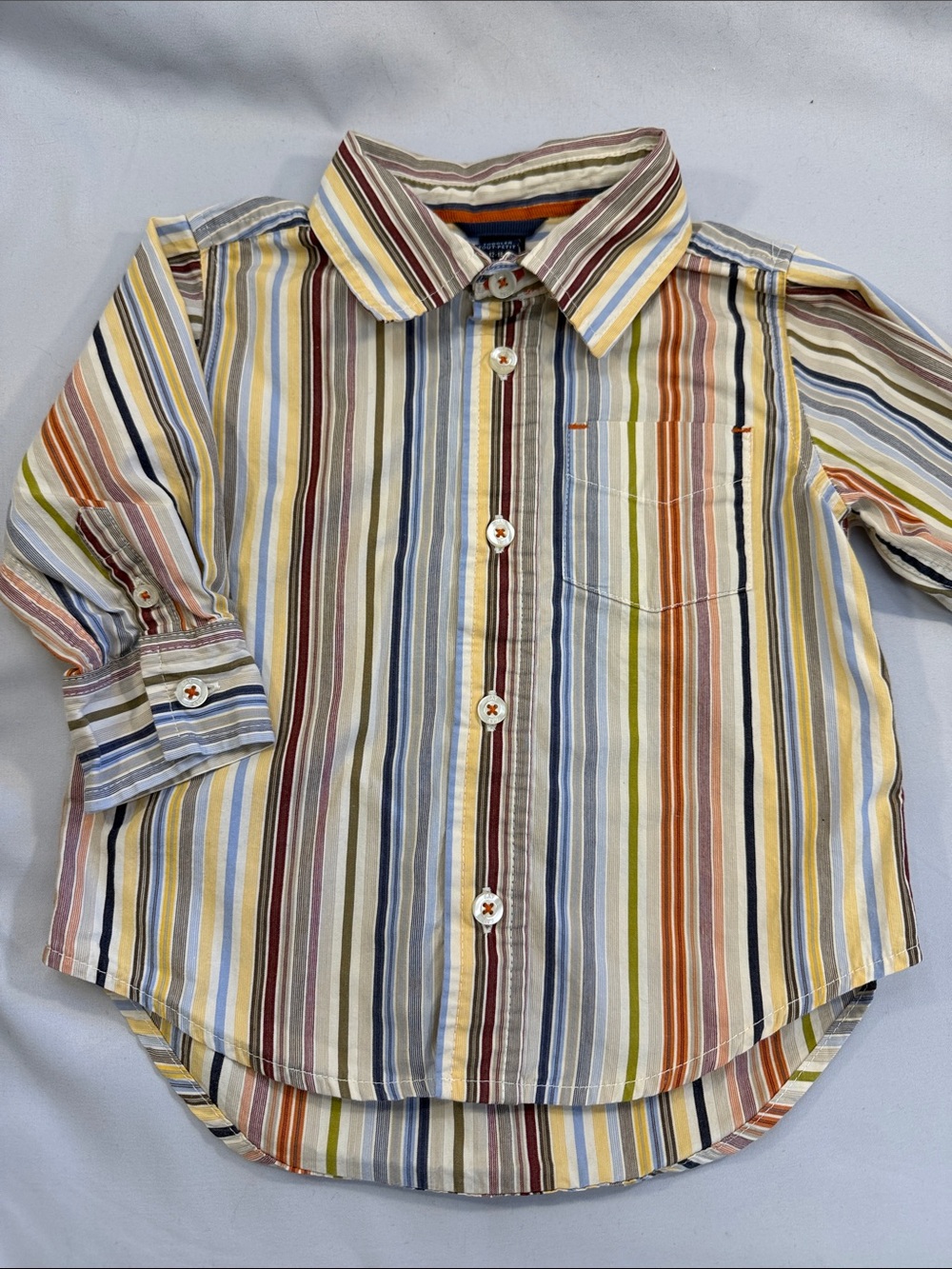 GAP Boys Multicolor Striped Button-Down Shirt